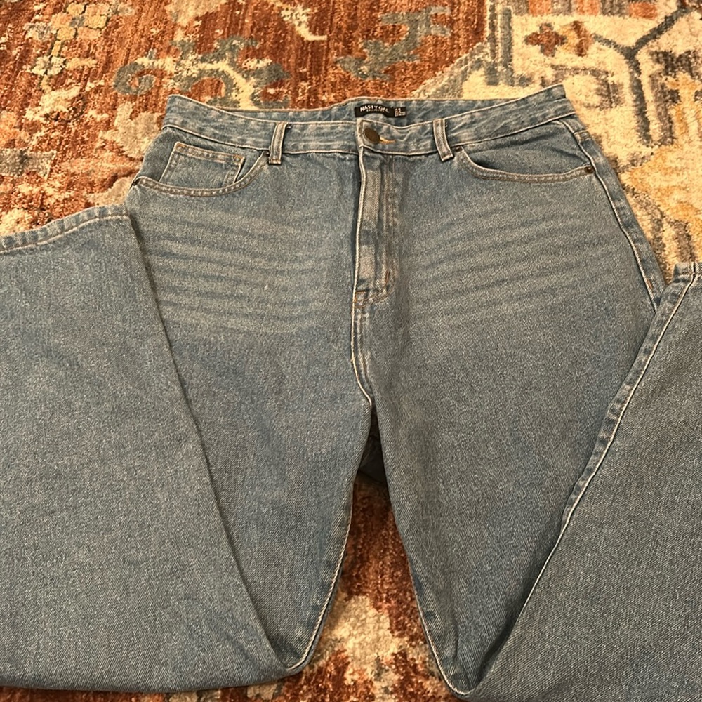 Nasty Gal Organic Denim High Waisted Mom Jeans -  US 12